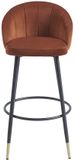 Vente-unique Set van 2 barkrukken in fluweel en metaal - Terracotta - ELIRAM