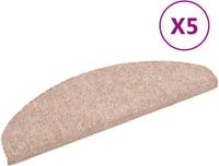 vidaXL Trapmatten zelfklevend 5 stuks 65x21x4 cm lichtbruin