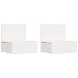 vidaXL Nachtkastje - Set van 2 - Wit - Massief Grenenhout - 42 x 32,5 x 40 cm