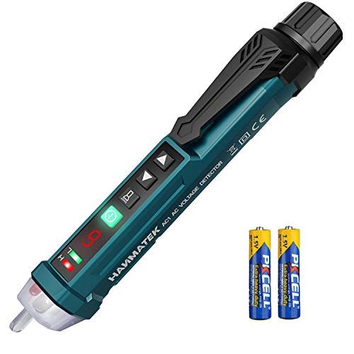 Vorstik Spanningszoeker Spanningsdetector Digitale Elektrische Spanningstester Stroomptester Doorgangstester 12-1000V Akoestische Zoemer en lichtindicator 9 Gevoeligheidsniveaus HANMATEK AC1