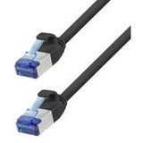 LogiLink CP5093S RJ45 Patchkabel CAT 6a S/FTP 10,00 m Schwarz Flammwidrig, Halogenfrei 1 St.
