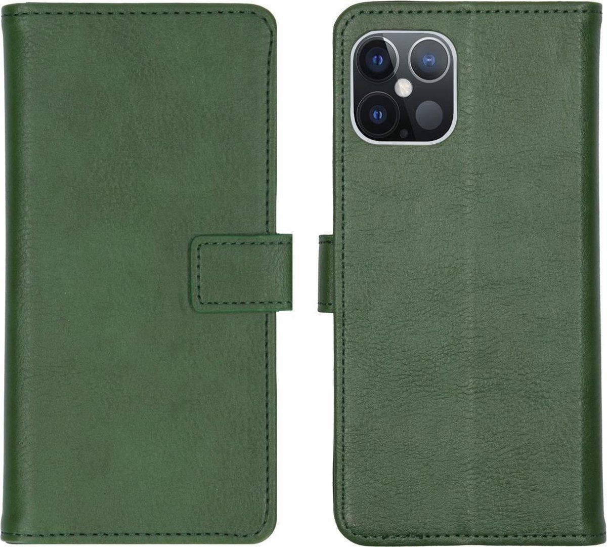 imoshion Luxe Booktype iPhone 12 (Pro) hoesje - Groen - Kunstleer