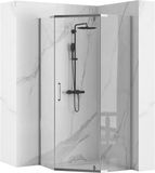 Rea Axin Chrom 90x90 Douchecabine met Douchebak Diamond White - 195 cm