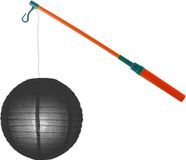 Merkloos Lampionstokje 40 cm - met lampion - zwart - D25 cm - Sint Maarten