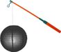 Merkloos Lampionstokje 40 cm - met lampion - zwart - D25 cm - Sint Maarten