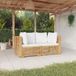 Maison Exclusive - Canapé d'angle pour jardin avec coussins, 2 pièces. Fabriqué en teck massif