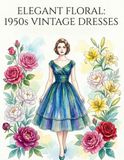 ELEGANT FLORAL 1950s Vintage Dresses