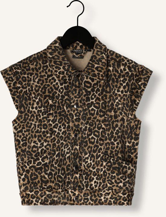 Indian Blue Jeans Vest Leopard Meisjes - Bruin - Maat 176