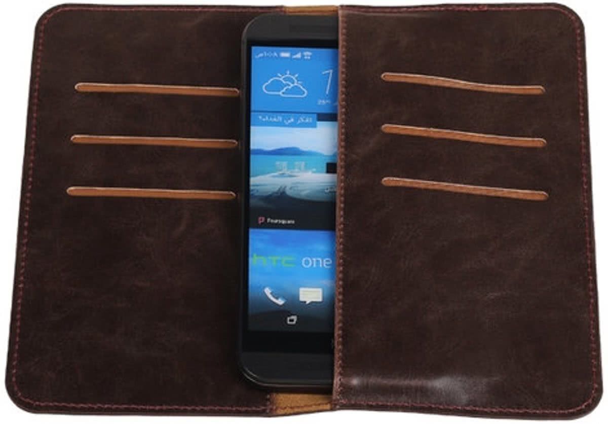 Best Cases Mocca Pull-up Medium Pu portemonnee wallet voor HTC One M7