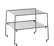 Metaltex Keukenrek voor borden en kommen - Keuken Organizer - Keukenkast Organizer - Ruimtewinner - Zwart - 32x23x14 cm - 2 stuks