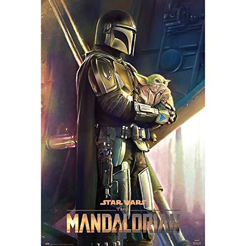 Grupo Erik Star Wars The Mandalorian Poster-Clan of Two Mando en Baby Yoda, Meerkleurig, 61 x 91,5 cm