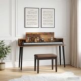 vidaXL - Studiobureau - Oud Hout - 130 x 36 x 19,5 cm