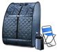 Sauna portable - Tente de sauna pour usage domestique - Pliable - Générateur de vapeur 3 litres - 1000 W - Télécommande - Prise UE 220–240 V