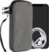 kwmobile Tasje voor smartphones XL - 6,7/6,8" - Insteekhoesje van stof in donkergrijs - Smartphonesleeve met ritssluiting - Maat: 17,2 x 8,4 cm
