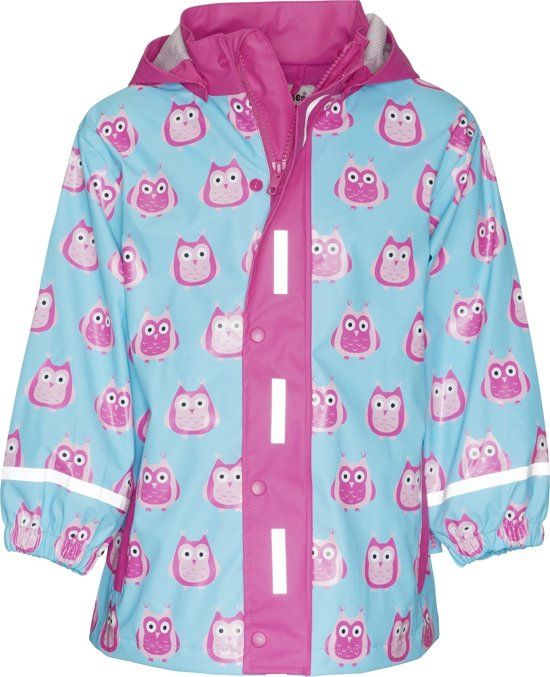 Playshoes Regenjas Kinderen Uil - Turquoise - Maat 80