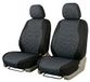 Auto Accessori Lupex Universele autostoelhoezen, 1 paar luxe gabardine stof, geschikt voor alle soorten stoelen (grijs met grijze strepen, vaste of afneembare hoofdsteun)