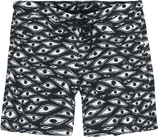 Gothicana by EMP Gothicana Zwarte zwembroek met een all-over print - Heren - M