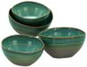 CreaTable Basalt Bowls, olijf, 4-delige serviesset, aardewerk, 900 + 450 ml