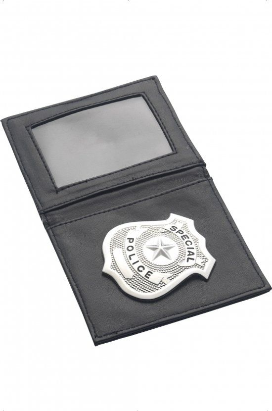 Smiffys Politie badge in portefeuille