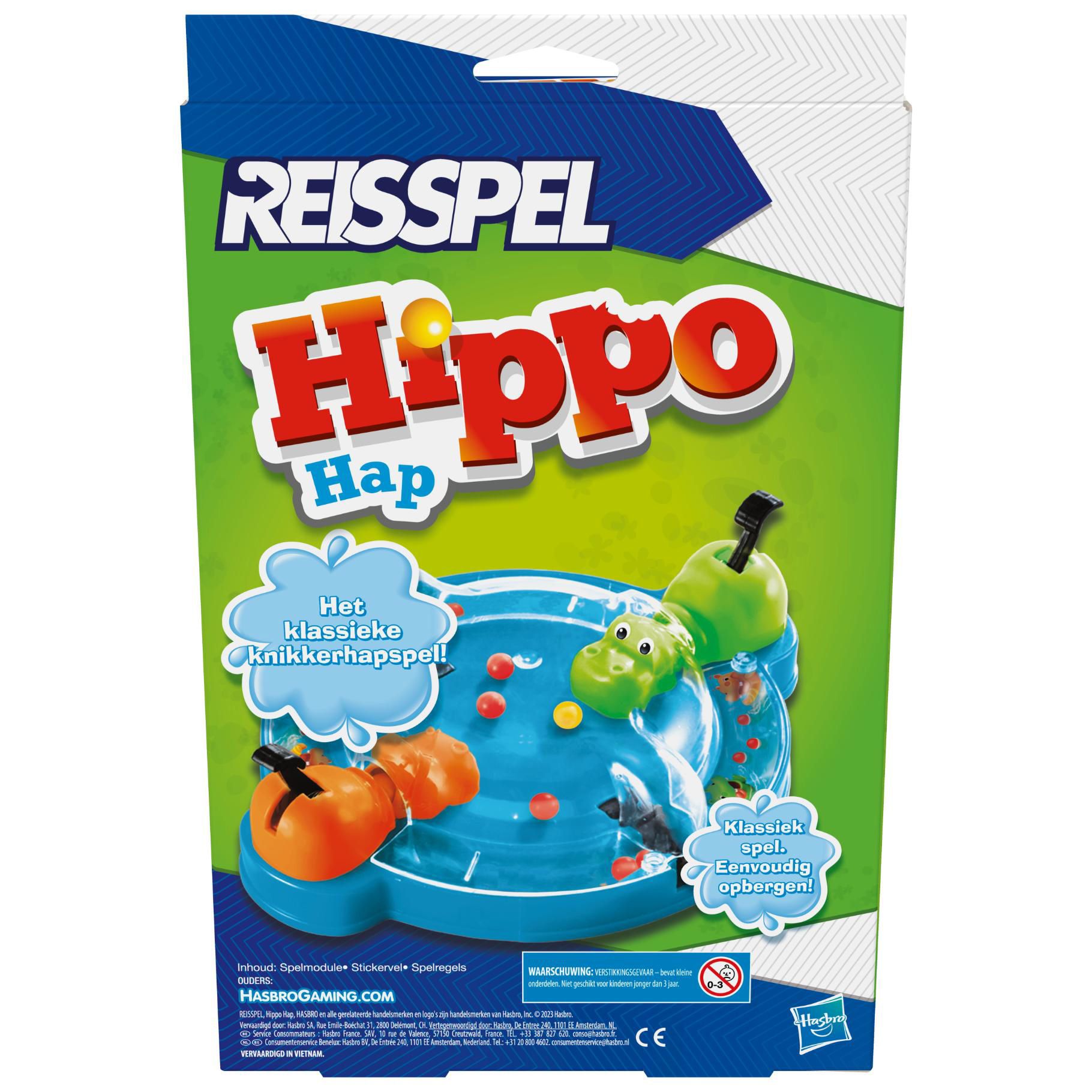 Hasbro Gaming Hippo Hap Reisspel - Bordspel voor Kinderen vanaf 4 Jaar - Behendigheidspel - Nederlands
