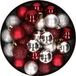 Boules de Noël 28x pièces plastique boules de Noël argent et rouge foncé mélange 3 cm