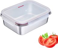 Westmark roestvrijstalen lunchbox – Lekvrije broodtrommel – Magnetron- en ovenbestendig, BPA-vrij – Bento-box voor school, werk en kinderopvang – Zilver, 2250 ml