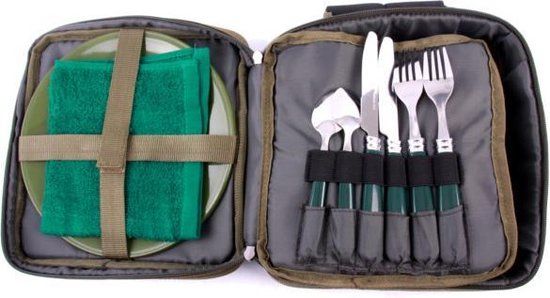 NGT Complete Bestek Set voor 2 Personen inclusief Carry Case | Camping bestek