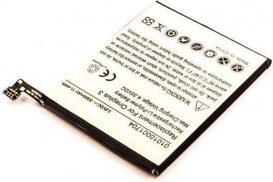 Replacement Battery OnePlus 3, Li-Polymer, 3,8V, 3000mAh, 11,4Wh, built-in, w/o tools
