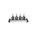 Casabella Grook Mop and Broom Utility Holder, Medium, Zwart/Zilver