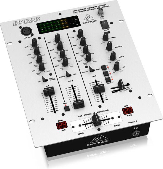 Behringer DX626 Pro 3-kanaal mixer - DJ-mixer