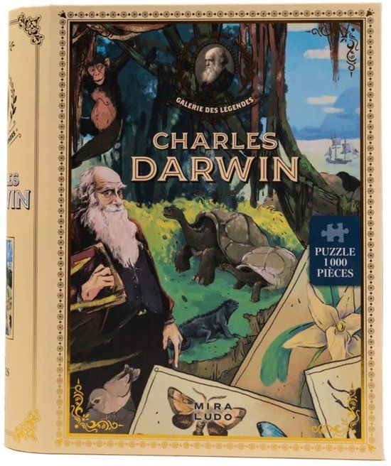 Miraludo Gigamic Puzzle Charles Darwin : La Galerie des Légendes, 1000 stuk(s), Onderwijs, 3 jaar