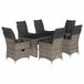vidaXL 7-delige Tuinset met Kussens, Poly Rattan, Grijs