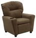 Fauteuil pour enfants en bois marron avec porte-gobelet et fonction inclinable en microfibre