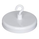 Magneet Expert® 57mm dia Ferriet Wit Geschilderde Klem Magneet met M4 Haak - 25kg Trek (Pack van 10)