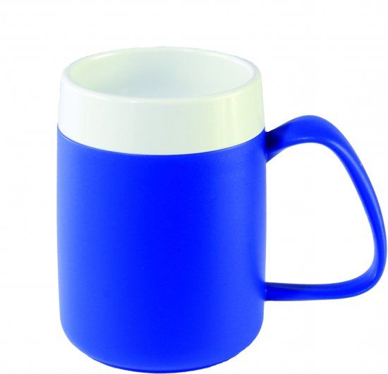 Adhome Ornamin Isolerende beker met ergonomisch handvat 320 ml - blauw