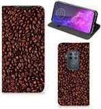 B2Ctelecom Motorola One Zoom Flip Style Cover Koffiebonen