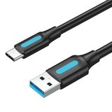 USB-kabel, USB-A 3.0 naar USB-C, 2 m, zwart