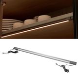 GTV LIGHTING Led-onderbouwlamp, 363 mm, kastverlichting voor keukenkast 40 cm, bewegingssensor eenzijdig, 12 V DC, warmwit 3000 K, meubellamp, lade, garderobe, antraciet