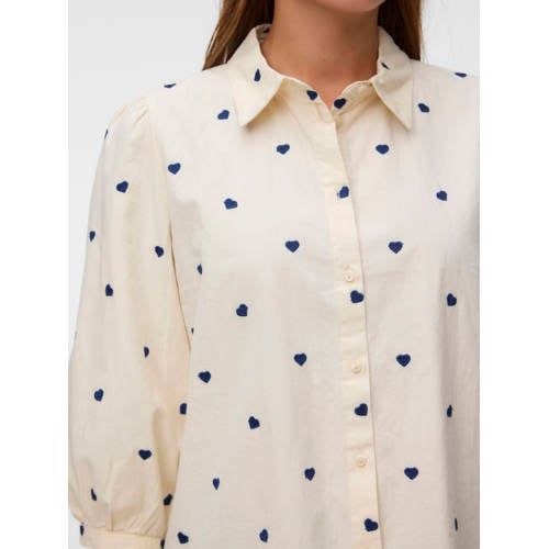 VERO MODA top met hartjes ecru