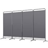Angel Living Windscherm met 4 panelen, opvouwbaar, kamerverdeler, onafhankelijke paneelverdeler, wandverdeler, visuele scheiding, voor kantoren, slaapkamer, 324 x 180 cm (grijs)