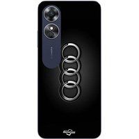 Oppo A17 Etui Audi auto logo voorkant zwart Maniacase