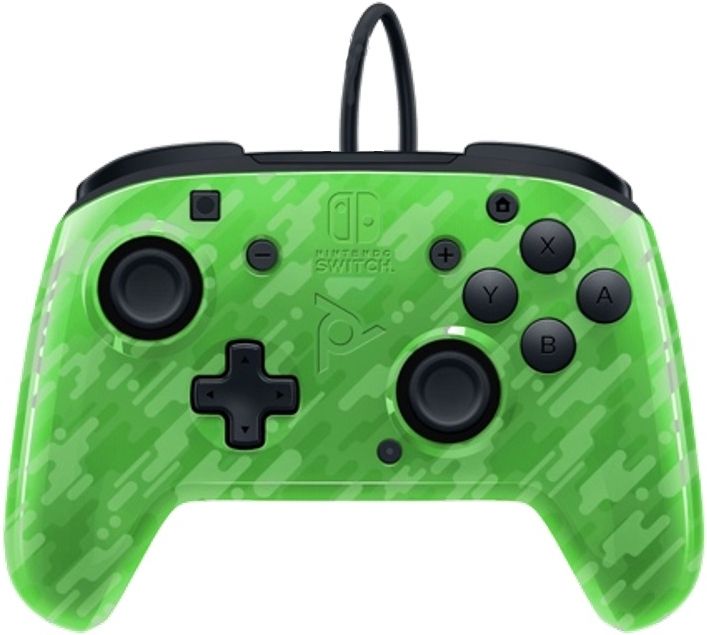 PDP Faceoff Deluxe+ Audio Wired Controller - Green Camo - Nintendo Switch