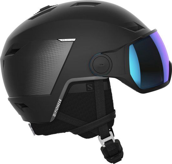 Salomon Skihelm Pioneer Lt Visor Unisex Zwart 53-56 cm