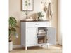 HOMCOM Buffet Blanc 2 Portes Tiroir Étagère Réglable 76x35x80cm