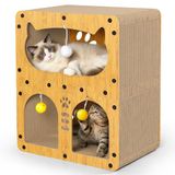 Gimars Kattenkrabber met Dubbele Laag, Grote Kartonnen Krabplank 51 x 43 x 28,5 cm