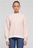Urban Classics Oversized Striped Crewneck Trui Roze/Beige XXL