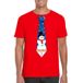 T-shirt de Noël moche - avec imprimé cravate bonhomme de neige - rouge - pour hommes - manches courtes XL