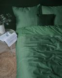 Literie Percale 100 % coton rayures 200x220 vert