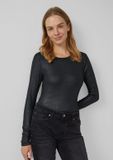 s.Oliver T-shirt met lange mouw en glittereffect zwart