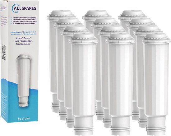 AllSpares Waterfilter (12x) - Geschikt voor Krups F088 en Bosch / Siemens TCZ6003 / TZ60003 - Wit